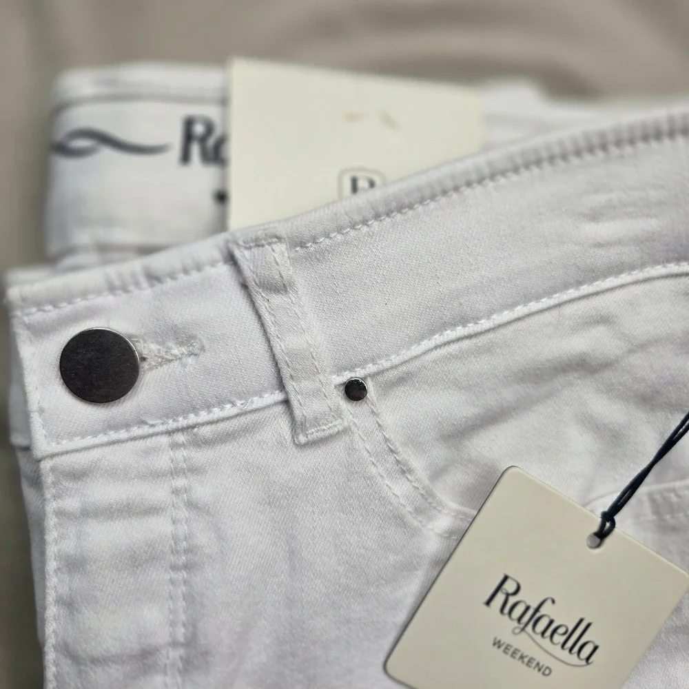 Rafaella‎ Weekend White Denim Jeans High Rise Straight Leg Womens Size 4P NWT